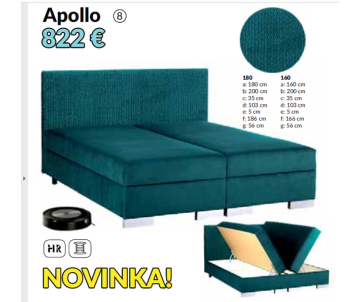 Celočalúnená postel APOLLO