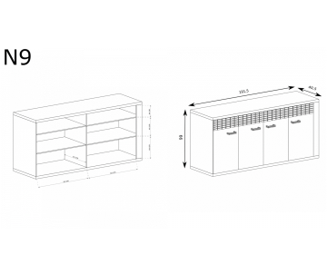NATURAL N9 komoda 191,5cm