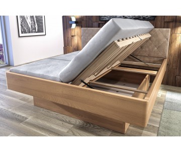 Buková posteľ Emily 160/180x200 s úložným priestorom