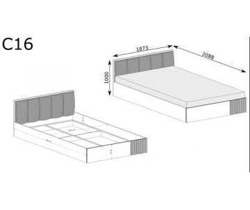 Cali C16 postel s úložným priestorom 180cm