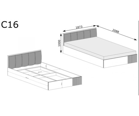 Cali C16 postel s úložným priestorom 180cm